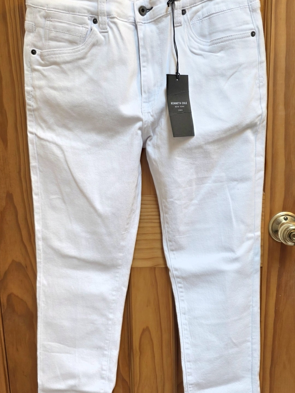 Kenneth Cole White Stretch Straight Men's Jeans